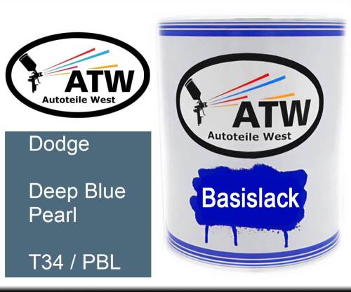 Dodge, Deep Blue Pearl, T34 / PBL: 1L Lackdose, von ATW Autoteile West.